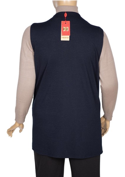 Hesna Kadın Buğra Cepli Düğmesiz Lacivert Yelek fırsatları