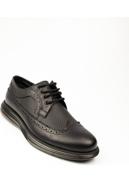 4033 Bağcıklı Siyah Deri Erkek Klasik Ayakkabı