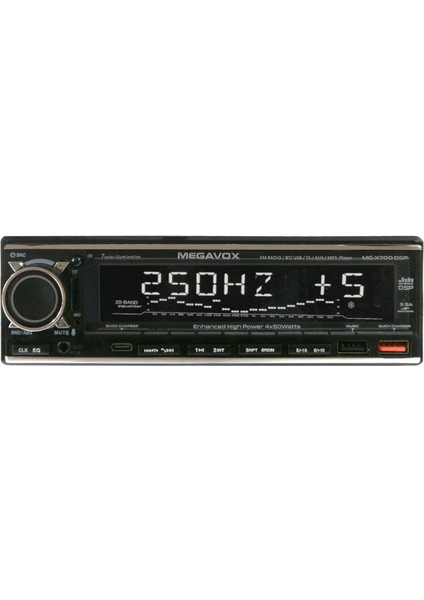 Oto Teyp Dsp Bluetooth 4X60W + 63 Ses Seviyeli Kumandalı Mg X700 Dsp Model App Kontrol