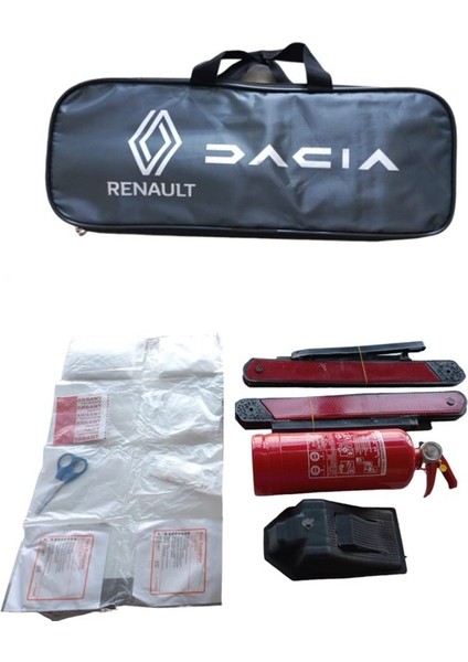 Trafik Seti 1kğ Yangın Söndürme Tüpü Dahil (Ilk Yardım Seti) Renault Dacıa Armalı