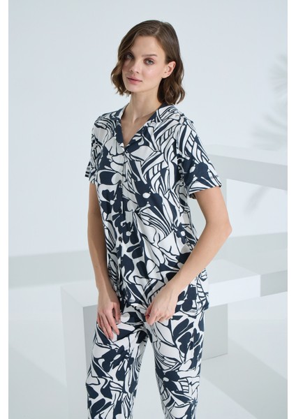 Bambu Kısa Kollu Yazlık Kadın Pijama Takımı 73373 modelleri