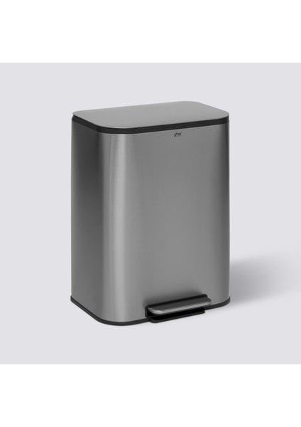 Titan 50 L Metal Pedallı Çöp Kovası Çelik | Büyük Hacim, Yavaş Kapanma, Kolay Temizlik Çıkarılabilir Yıkanabilir İç Sepet