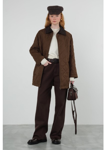 Süet Kapitone Mont Koyu Taba