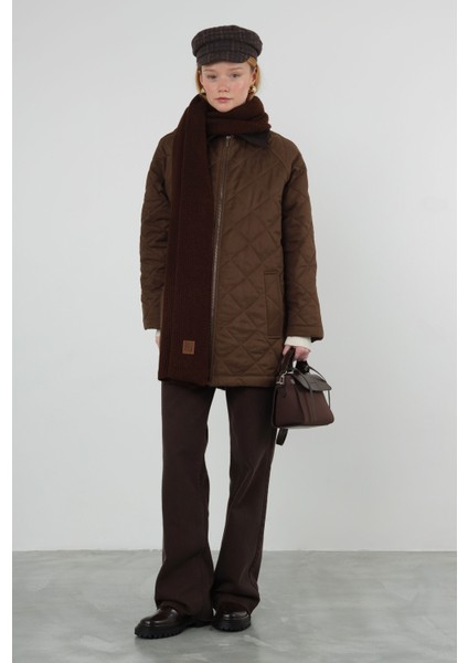 Süet Kapitone Mont Koyu Taba modelleri