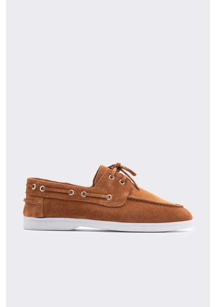 Baller Taba Süet Deri Kadın Loafer