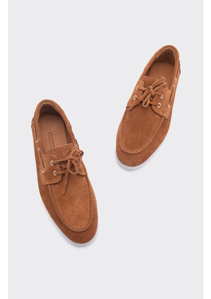 Baller Taba Süet Deri Kadın Loafer