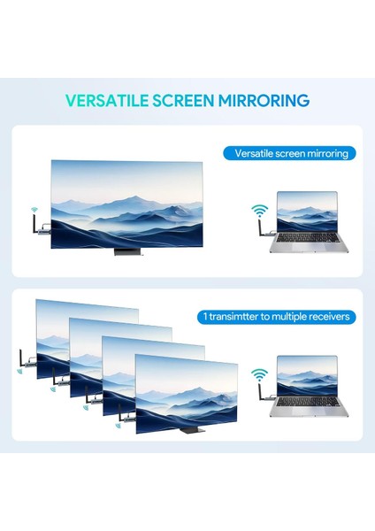Edup Kablosuz HDMI Sistemi 5.8g 500 Feet Menzil Kesintisiz Akış EH-WD9910 modelleri