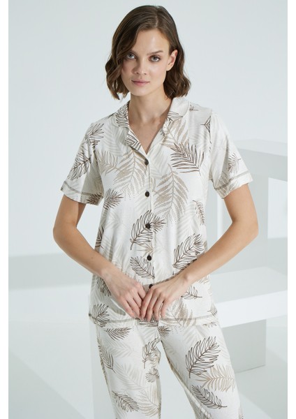 Bambu Kısa Kollu Yazlık Kadın Pijama Takımı 73376