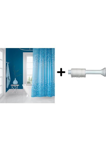 Banyo Duş Perdesi 6303 180 x 200 Perde Borusu Askı Aparatı 120 x 200 cm