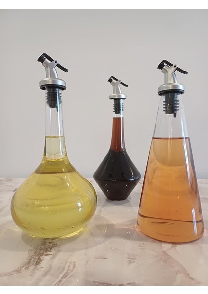 3'Lü Set Yağdanlık 600 Ml - Sirkelik 500 Ml - Limonluk 400 Ml