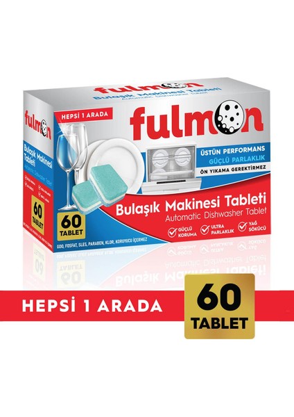 60'lı Bulaşık Makinesi Tableti Hepsi Bir Arada
