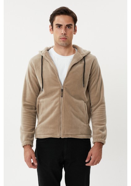 Esw 2780 Kapşonlu Fermuarlı Tüylenmez Polar Sweat Ceket