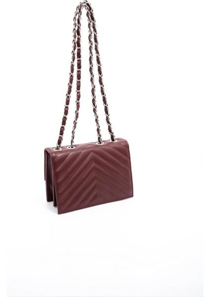 Kadın Zincir Askılı Kol Çantası Sp 1150 Bordo/mat Bordo fırsatları