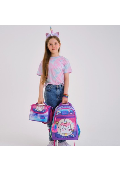 Renkli Batik Unicorn Dondurma Desenli 3’lü Okul Çanta Seti