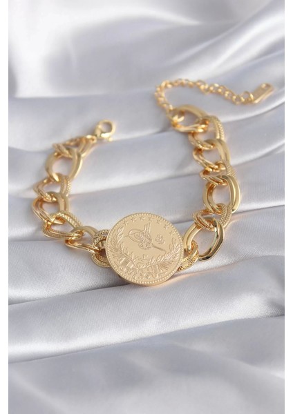 316L Çelik Gold Renk Reşat Altın Model Samanyolu Kadın Bileklik