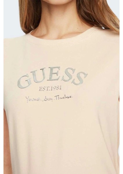 Kadın Pembe Ön Logolu T-Shirt