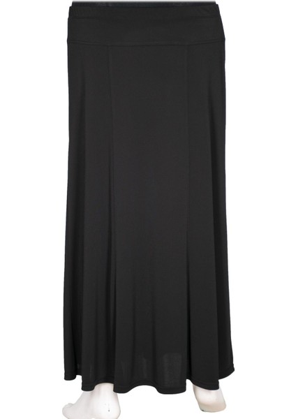 Hesna Kadın Pelin Krep Kumaş Süs Düğmeli Astarlı Lastikli Siyah Etek fırsatları