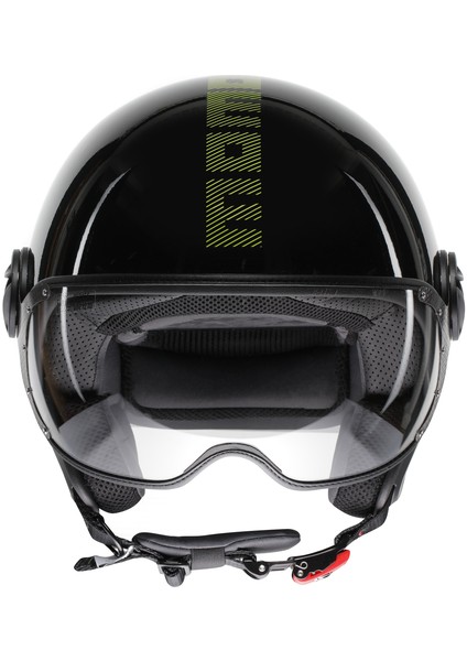 Momodesign Fgrt Classic Stripes Blk Yellow Fluo Açık Kask