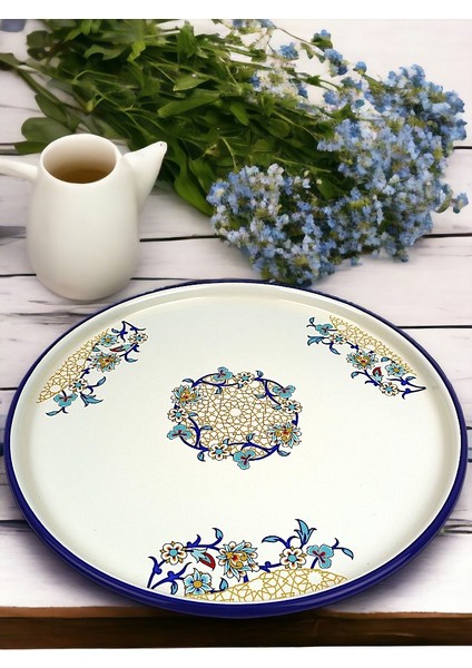 No Sunum Servis Tabağı Tepsisi Supla Pasta Tabağı Servis Tabağı Çeyiz Hediye ~ 36CM
