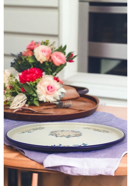 No Sunum Servis Tabağı Tepsisi Supla Pasta Tabağı Servis Tabağı Çeyiz Hediye ~ 36CM