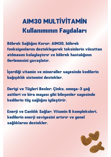 Multivitamin Kompleksi A30, Multivitamin ve Mineral Içeren Takviye Edici Gıda Hair Ball Control