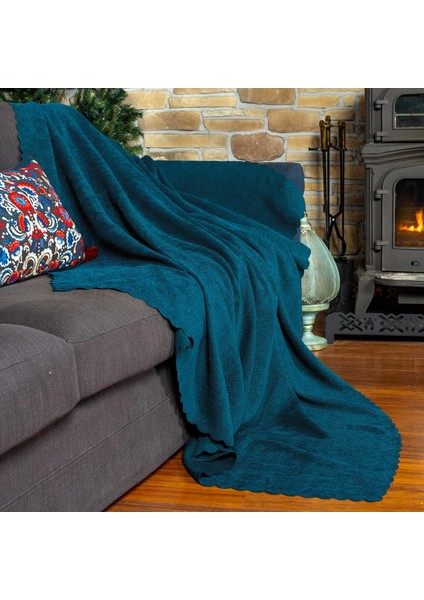 Zenit Koltuk Örtüsü 175x350 XLARGE Dekoratif Jakarlı Şönil | Kanepe Örtüsü | Kaymaz , Turkuaz fiyatları