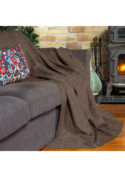 Zenit Koltuk Örtüsü 110x175 (2 Adet) Berjer Dekoratif Jakarlı Şönil | Kanepe Örtüsü | Kaymaz , Kahve