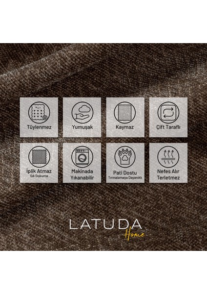 Zenit Koltuk Örtüsü 110x175 (2 Adet) Berjer Dekoratif Jakarlı Şönil | Kanepe Örtüsü | Kaymaz , Kahve fiyatları