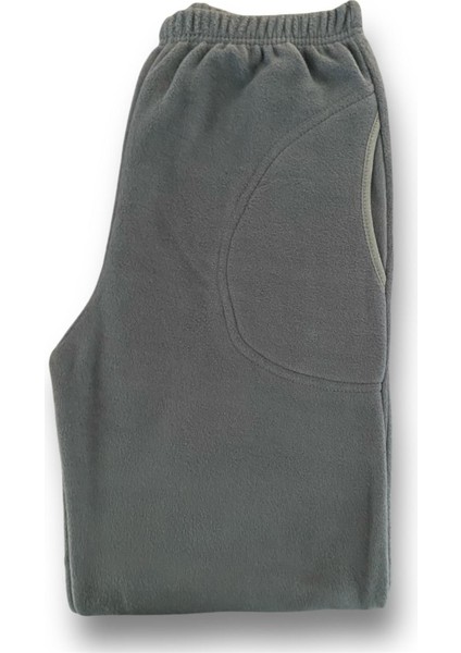 Kadın Füme Polar Cepli Kışlık Kalın Pijama Altı modelleri