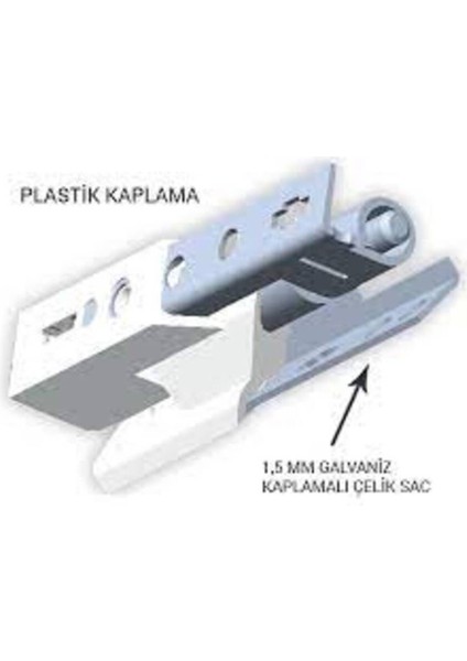 90 mm Destek Saclı Plastik Kapı Menteşesi ( Çelik Menteşe Plastik Kaplamalı ) ( 5 Adet )