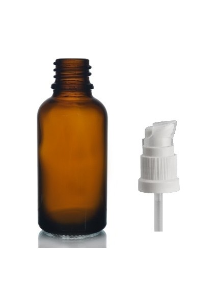 30 ml Kahverengi Cam Serum Pompalı Şişe 24 Adet