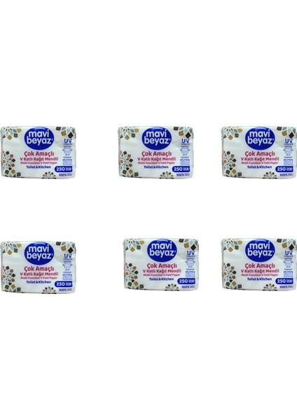 Çok Amaçlı V Kağıt Mendil Toilet & Kitchen 18 Paket 250 Yaprak 1 Koli fiyatları