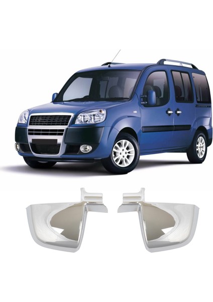 Fiat Doblo Uyumlu 2010-2021 Ayna Kapağı 2 Parça Abs Krom Kaplama