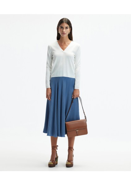 Midi Boy Dökümlü Etek