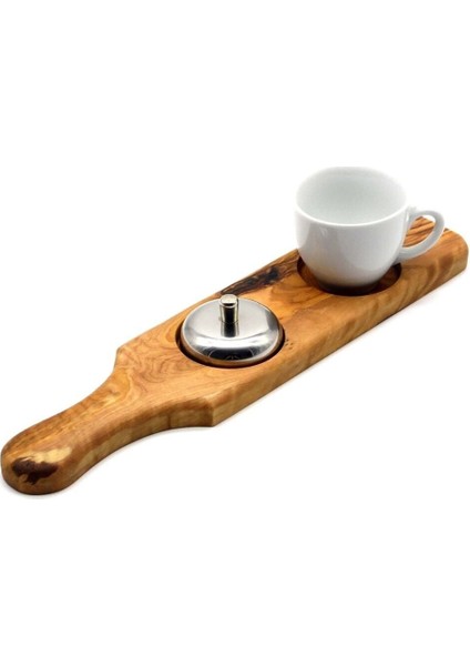 Ahşap Saplı Kaşıklı Kahve Sunum Tahtası Zeytin Ağacı 30 Cm fiyatları