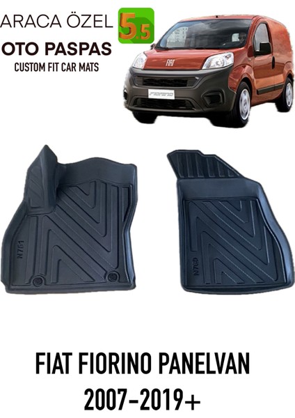 Newdeco Fiat Fiorino Panelvan 2007-2019 Sonrasi Için 5,5d Carbon Style Havuzlu Paspas - Tpe Malzeme