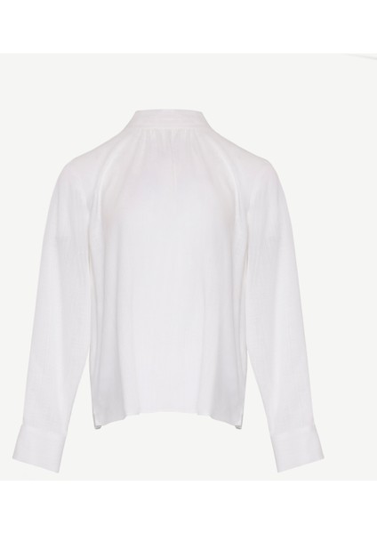 Büzgü Detaylı Dik Yakalı Bluz indirimleri