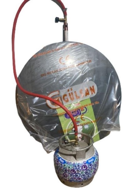 Tüplü Sac Ekmek Sacı Katmer Sacı 50 cm Hortum Vana Setli