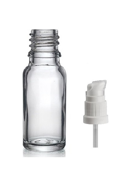 30 ml Şeffaf Cam Serum Pompalı Şişe 12 Adet
