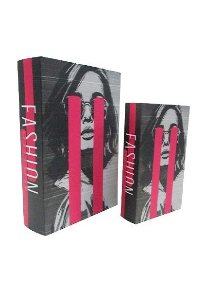 Dekoratif Baskılı Ahşap Kitap Kutu