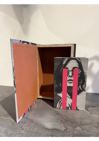 Dekoratif Baskılı Ahşap Kitap Kutu modelleri