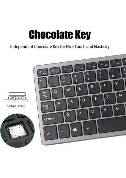 Hometech Alfa 11BT 10.9" Uyumlu Kablosuz Bluetooth Şarjlı Sessiz Klavye Mouse Seti