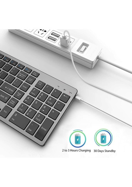 Hometech Alfa 11BT 10.9" Uyumlu Kablosuz Bluetooth Şarjlı Sessiz Klavye Mouse Seti