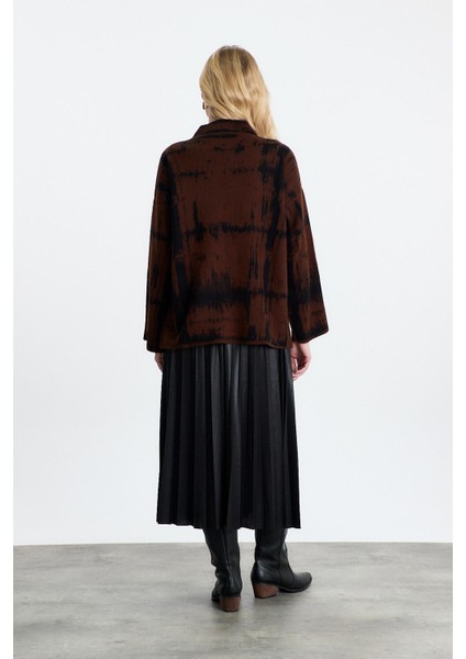 24378 Yarım Boğaz Şardonlu Kazak Kahve-Siyah indirimleri