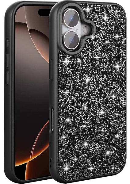 Apple iPhone 16 Kılıf Parlak Taşlı Tasarım Pırlanta Kapak