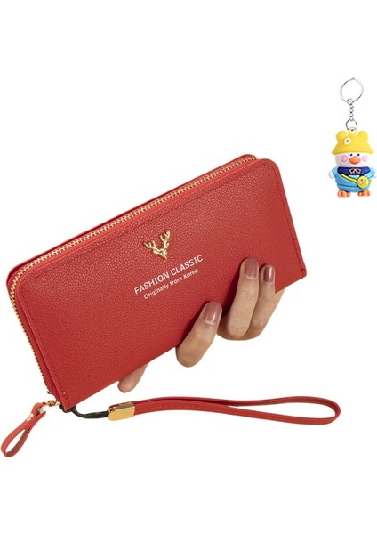 Fermuarlı Clutch Bayan Uzun Cüzdan Basit Cüzdan Kadın Büyük Kapasiteli Cep Telefonu Çantası (Yurt Dışından)