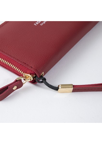 Fermuarlı Clutch Bayan Uzun Cüzdan Basit Cüzdan Kadın Büyük Kapasiteli Cep Telefonu Çantası (Yurt Dışından)