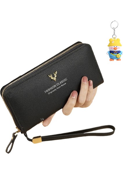 Fermuarlı Clutch Bayan Uzun Cüzdan Basit Cüzdan Kadın Büyük Kapasiteli Cep Telefonu Çantası (Yurt Dışından)