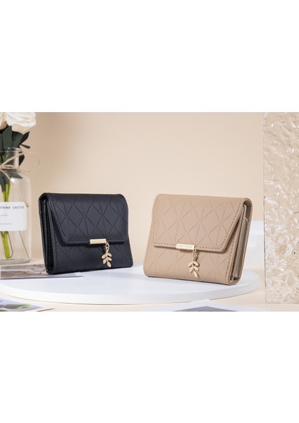 Kısa Kadın Cüzdan Toka Basit Üç Katlı Kadın Para Cüzdan Kart Tutucu (Yurt Dışından) fiyatları