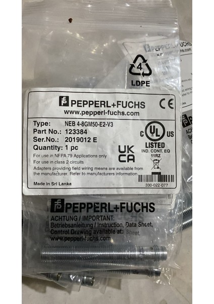 Pepperl + Fuchs - NEB4-8GM50-E2-V3 Endüktif Sensör,